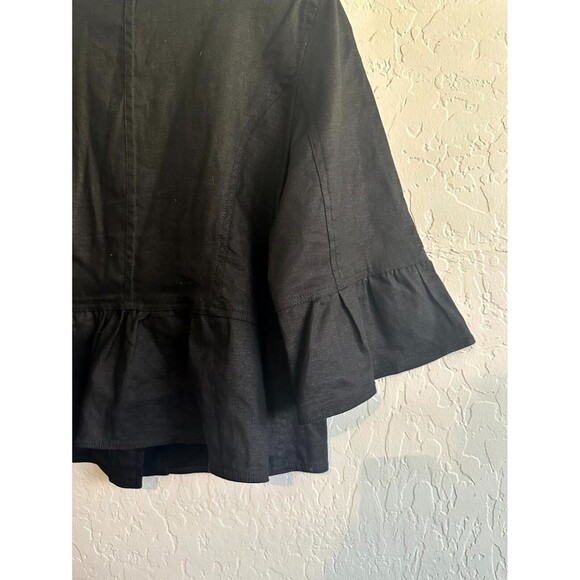 Sandro Black Button-Up Women's Top - Picture 12 of 15